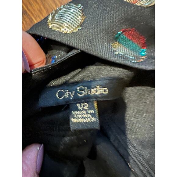 City Studios Junior's Tie Back Fit and Flare Formal Dress Black Size 1/2 NWT - Picture 6 of 10
